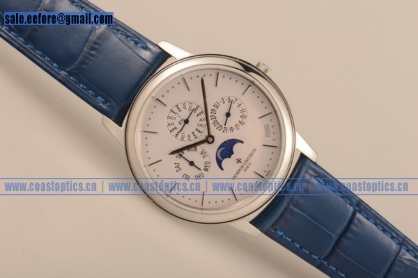 Perfect Replica Vacheron Constantin Patrimony Perpetual Calendar Watch Steel 43175/000P-B190 (AAAF)